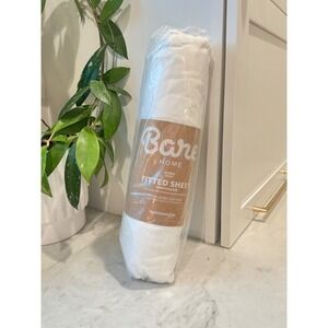 Bare‎ Home Fitted Sheet Queen White New Premium Microfiber Soft Breathable